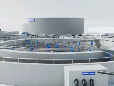 Water Treatment Plant CEPT Low-poly 3D model