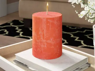 Unscented Pillar Candle 3D model