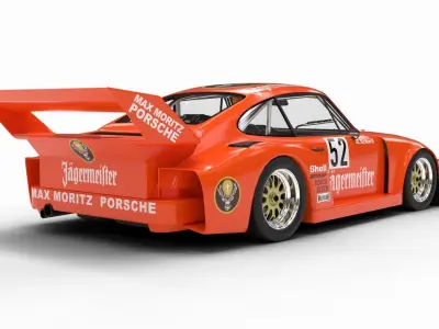 Porsche 935 77 1977 52 Jagermeister Racing  3D model