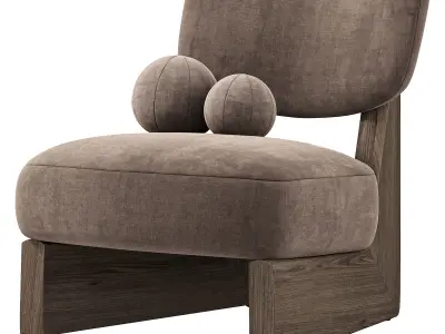 Solange Performance Boucle Armchair By Castlery 3D model