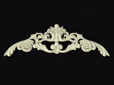 Central decor ornament for furniture 3D model 1008