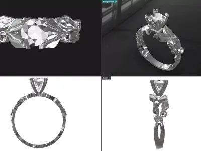 Solitary floral ring  3D print model
