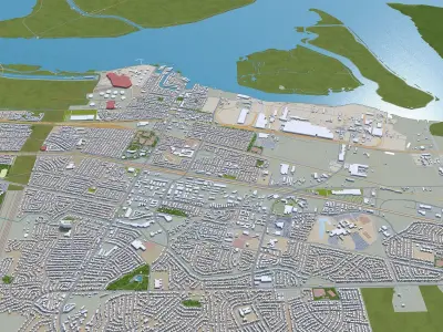 Pittsburg California USA 30Km Free low-poly 3D model