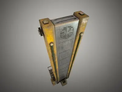 Cyberpunk Scifi lift Low-poly 3D model