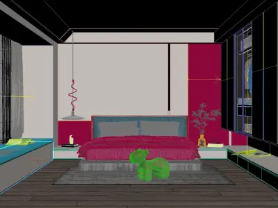 Cozy Dream Haven Bedroom Interior Scene  3D model