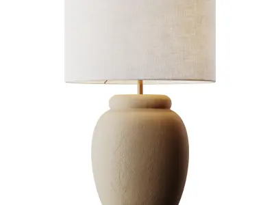 Grote tafellamp Bodhi met keramische voet 3D model
