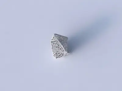 Vase twist tipped triangle with twisted lattice tiles 3D print model