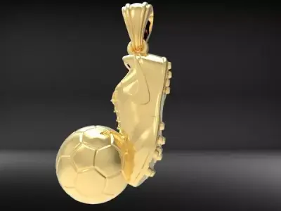 Soccer Shoe and Ball Pendant Necklace Jewelry 3D print model