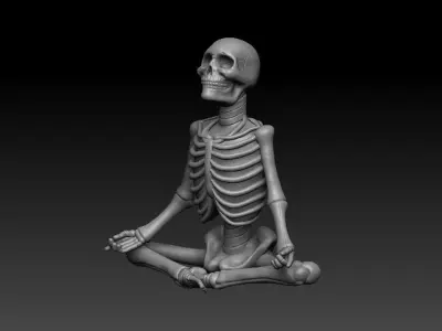 Meditating Yoga Skeleton 3D print model
