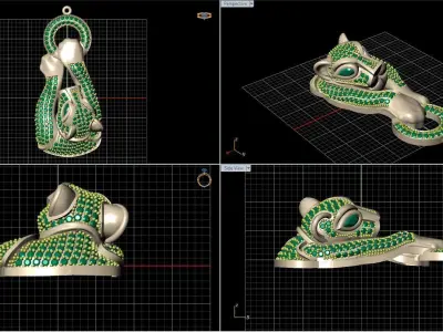 Panther pendant 3D printable for gold and silver 3D print model