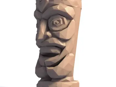 Tiki Totem Stylized Tribal Sculpture for 3D Printing 4 3D print model