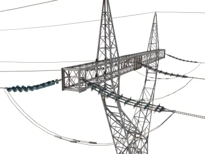 Electricity Pole 21 3D model