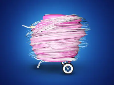 Cotton Candy Cart 3D model