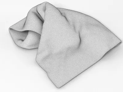 Towel Collection 4 linen handkerchief 3D model