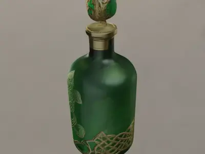 Celtic Cross Clover Bottle Low-poly 3D model