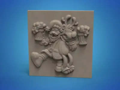 Christmas Santa STL model for CNC router and 3D printing 3D print model