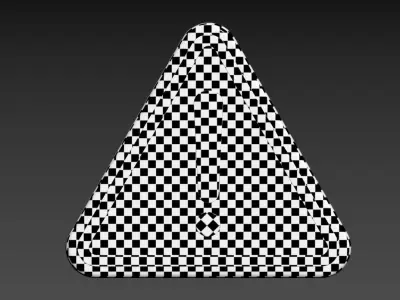 Warning sign Low-poly 3D model