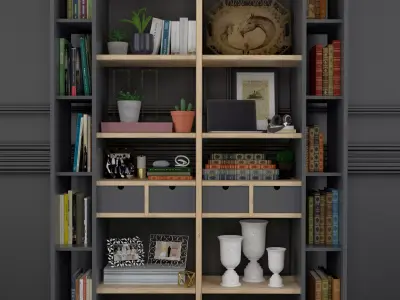Decorative Set bookcase 3D model