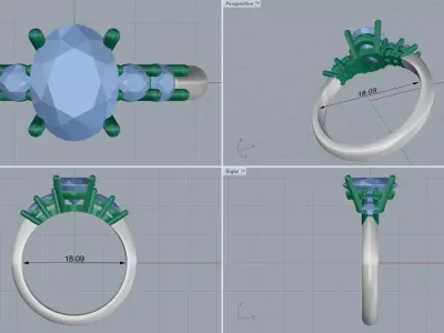 ring woman 3D print model 12