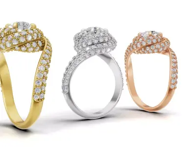 Trinity Ruban Solitaire Ring 14mm - 22 mm 3D print model