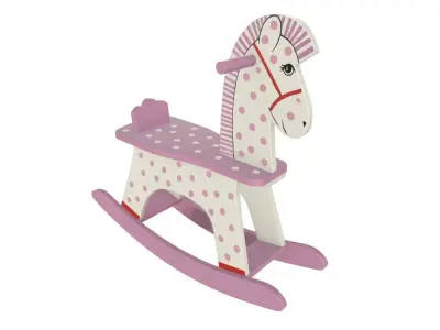 Rocking horse wooden toy 2 3D model