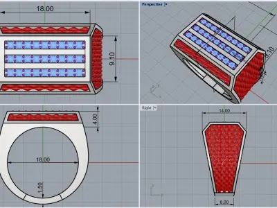 Signet ring model 1022 3D print model