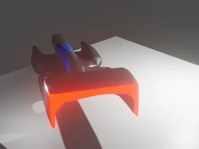 Spaceship futuristic race car Low-poly 3D model