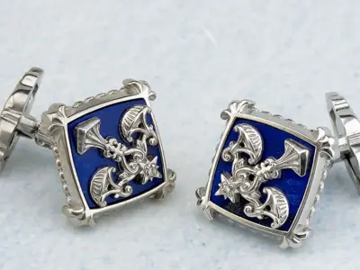 Zodiac signs Cufflinks Libra 3D print model