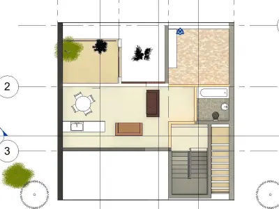 Tiny House Floor Plans Low-poly 3D model