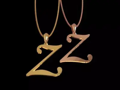 Letter Z  NECKLACE pendant  3D print model