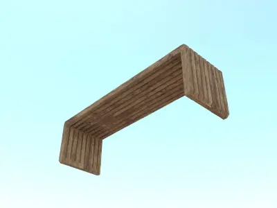 LOW-POLY WOODEN BENCH Free low-poly 3D model