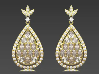 bride diamond earring jr0011 3D print model
