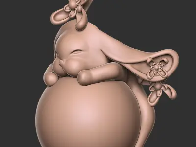 Cute Bunny Figurine on Ball  3D Print Model Free 3D print model