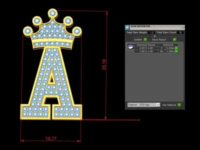 Alphabet English Letter Pendant Font Version 2 Album 3D print model