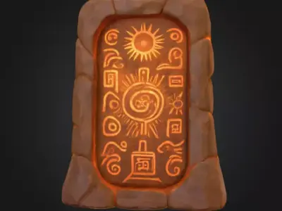 Ancient Sun Tablet Low-poly 3D model
