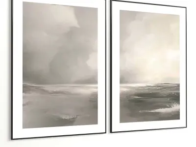 Plaster Two Photo Frame 394 Low-poly 3D model
