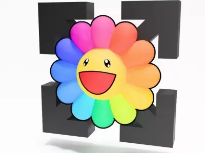 Off White Takashi Murakami Flower toy 3D print model