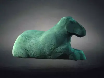 Carving Horse And Marble Stone Horse 3D model