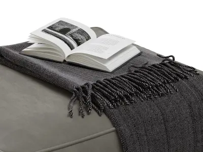 Floor decor set 001 with pouf and books 3D model