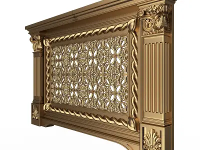 Radiator Cover Decorative Screening Grille Panel 011 Low-poly 3D model