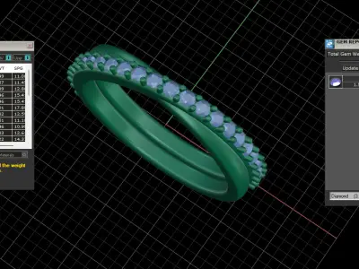 Wedding band with diamonds 3D print model