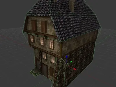  Mediaeval house Free low-poly 3D model