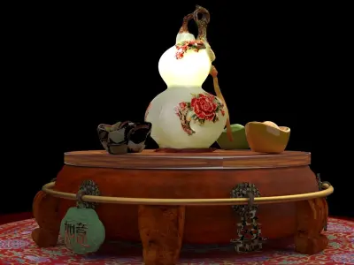  Chinese jade gourd  3D model