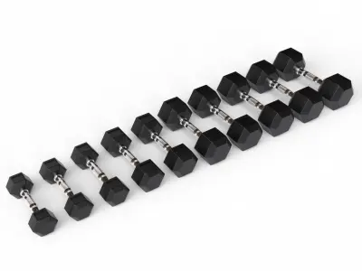 Gym Dumbbell Set 002 3D model