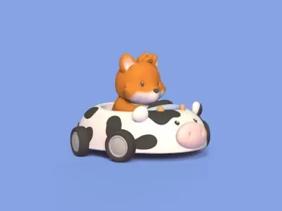 Fox Cow Car 3D print model