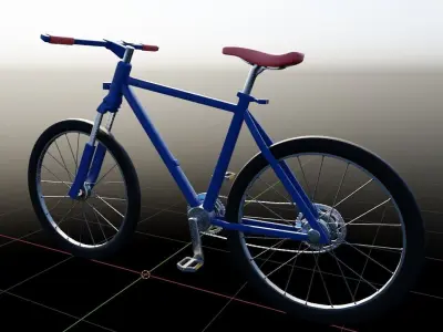 Basic Offroad Travel Bicycle Low Poly Free low-poly 3D model