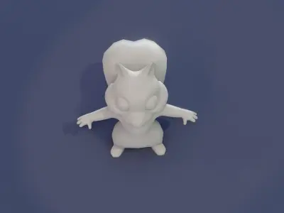 Cartoon Squirrel Animated Base Mesh 30 Animations 3D Model Low-poly 3D model