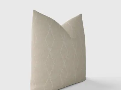 Geometric Boho Diamonds - Outdoor Throw Pillow 3D model