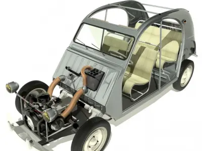 1958 Citroen 2CV 3D model