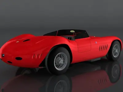 Maserati 300s Low-poly 3D model